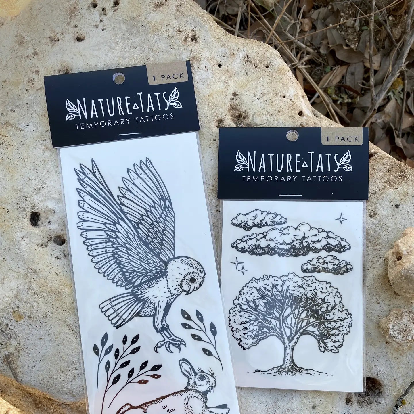 Owl & Rabbit Temporary Tattoo