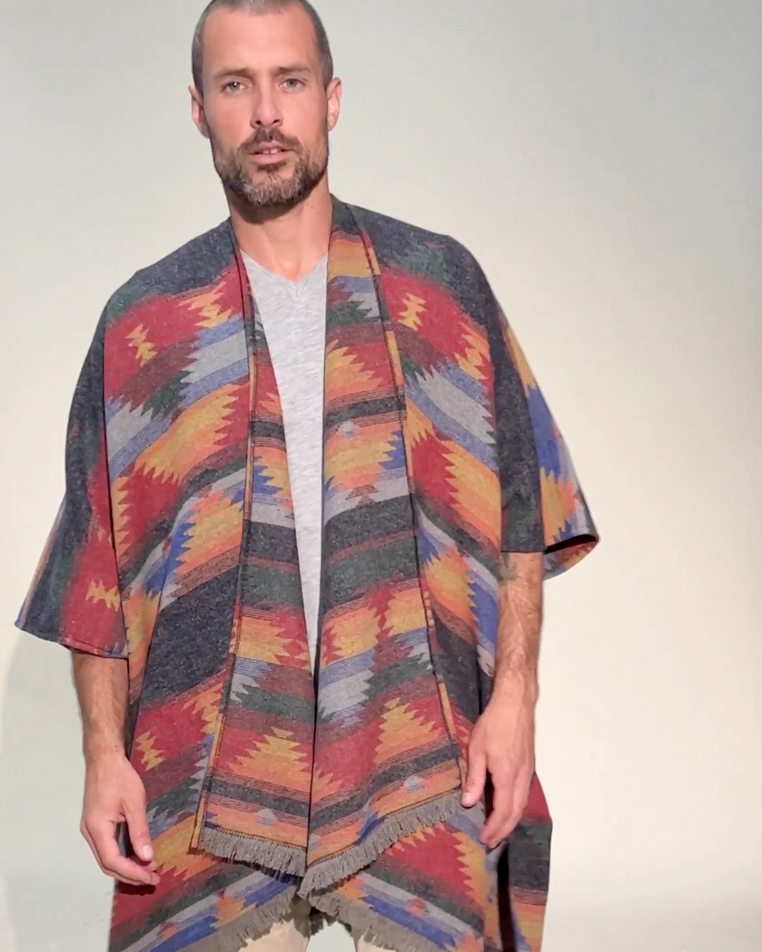 Dire Wolf Fabric Poncho | Men's