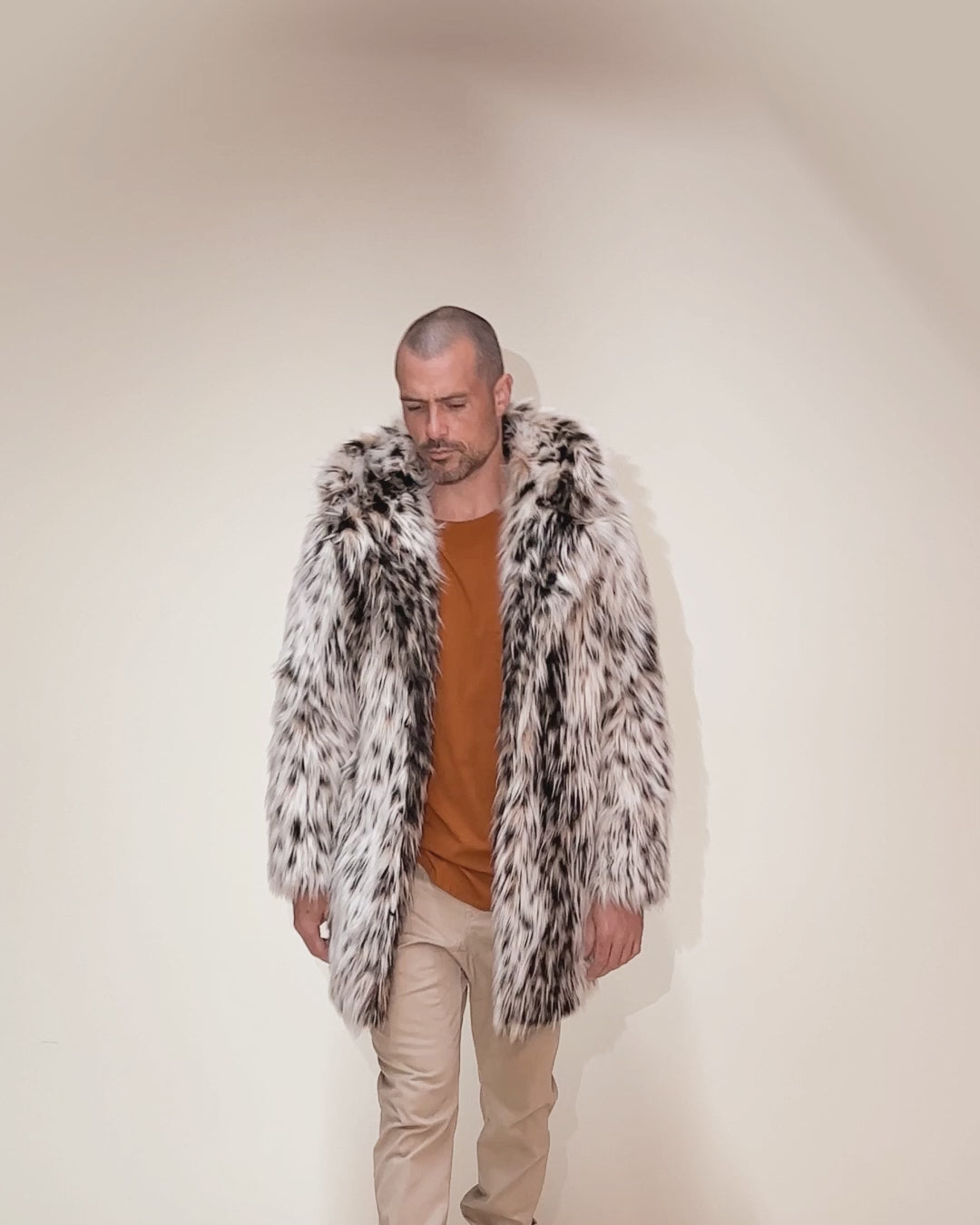 Men's Faux Fur Coat with Hood | Lil' Cheetah - SpiritHoods