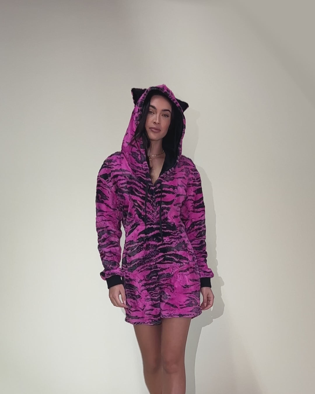 Raspberry Tiger Classic Collector Edition Ultra Soft Faux Fur Romper | Women's