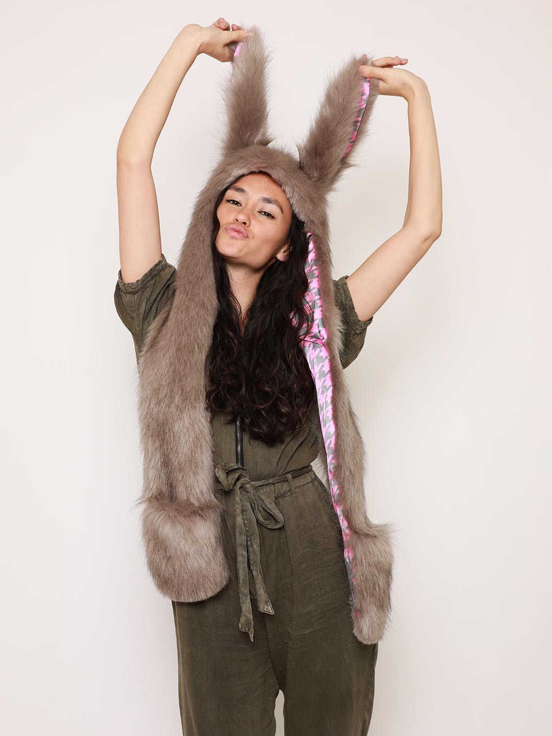 Grey and Pink Nasty Rabbit 2.0 Collector Edition SpiritHood on Female