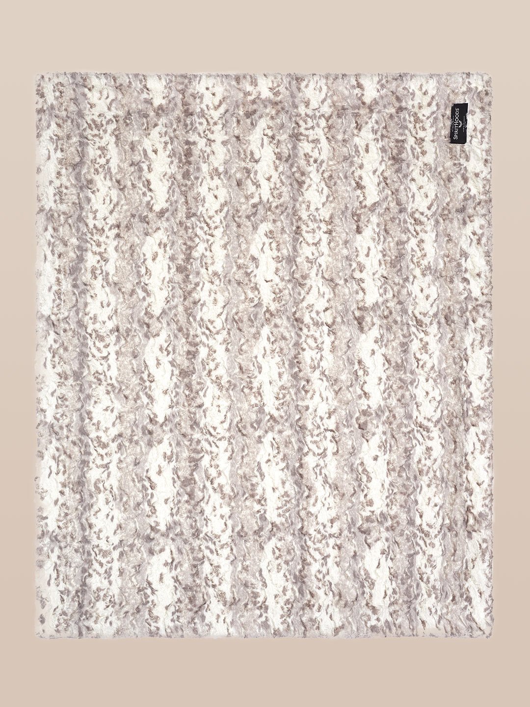 Luxe Fake Fur Throw with Snow Leopard Design