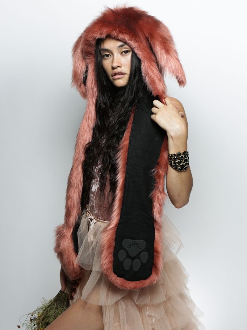 Exterior and Interior View of  Rose Quartz Bunny SpiritHood