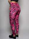 SpiritHoods Neon Pink Zebra Velvet Leggings for Women