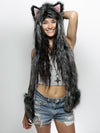 Woman Wearing Limited Edition Night Fox Galaxy SpiritHood 
