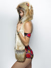 Side View of Collector Edition Rangoli Lion SpiritHood on Woman