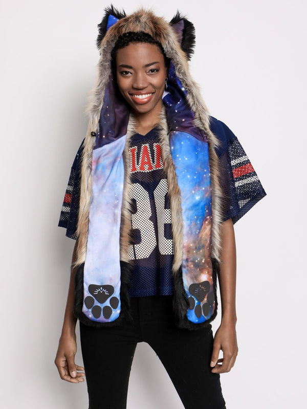 MCC mint fox Spirithood Limited Edition Green Faux Fur Hood | Emerald Fox Hat  main image 2