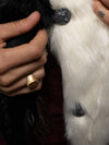 Custom Wolf Button on Moon Wolf Shawl SpiritHood 