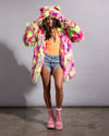 Classic Women's Faux Fur Coat | Neon Fiesta Cat