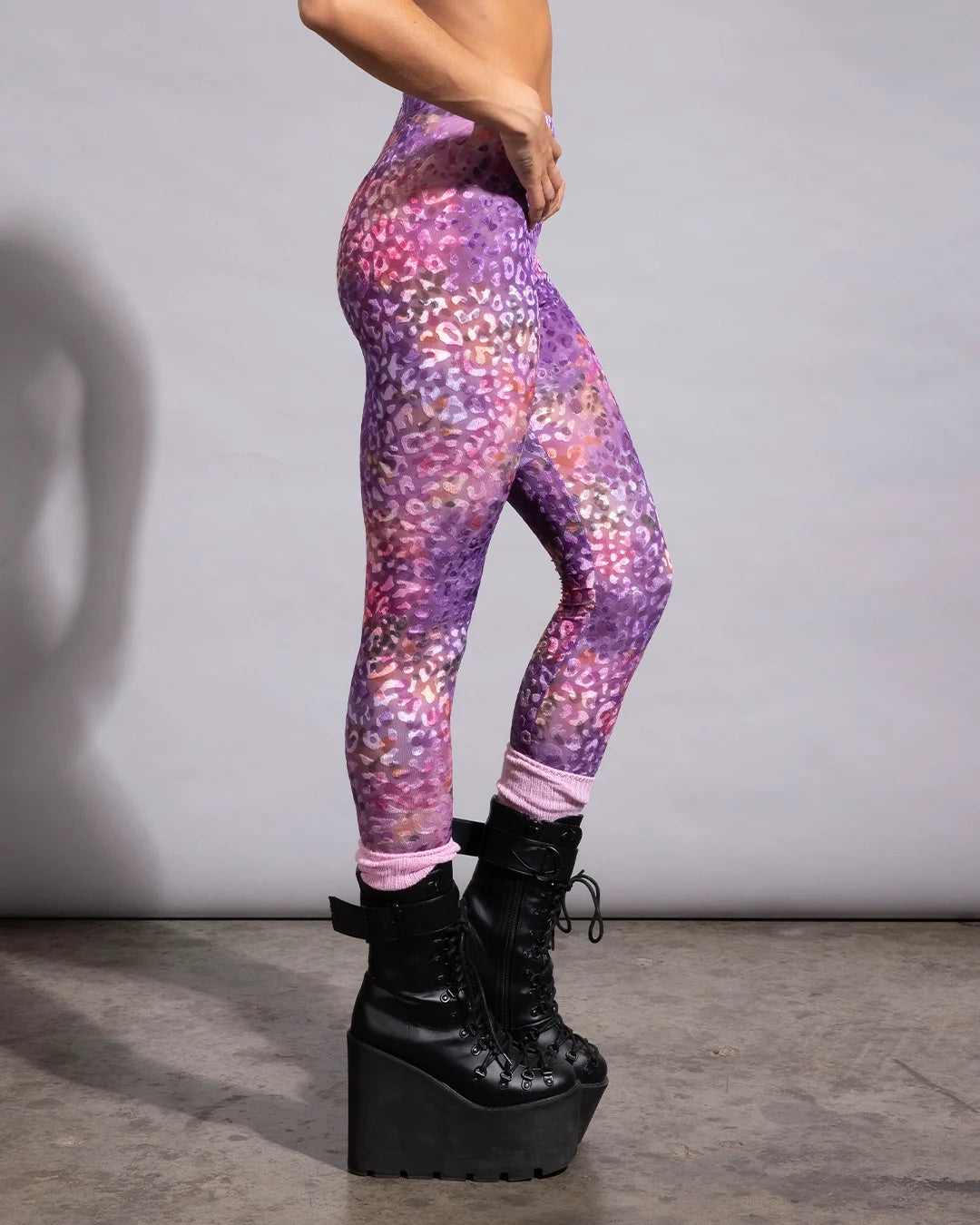 Colorful animal print festival pants in a semi-sheer lightweight material perfect for summer music events.