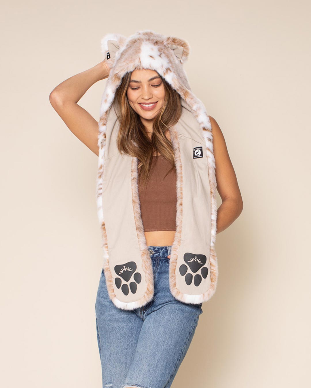 Siberian Snow Leopard Faux Fur Hood | Women&#39;s