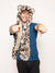 Man wearing Clouded Leopard Faux Fur Hood, front view 3