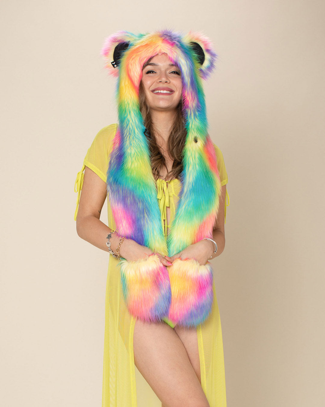 Rainbow Bear Collector Edition Faux Fur Hood | Women's