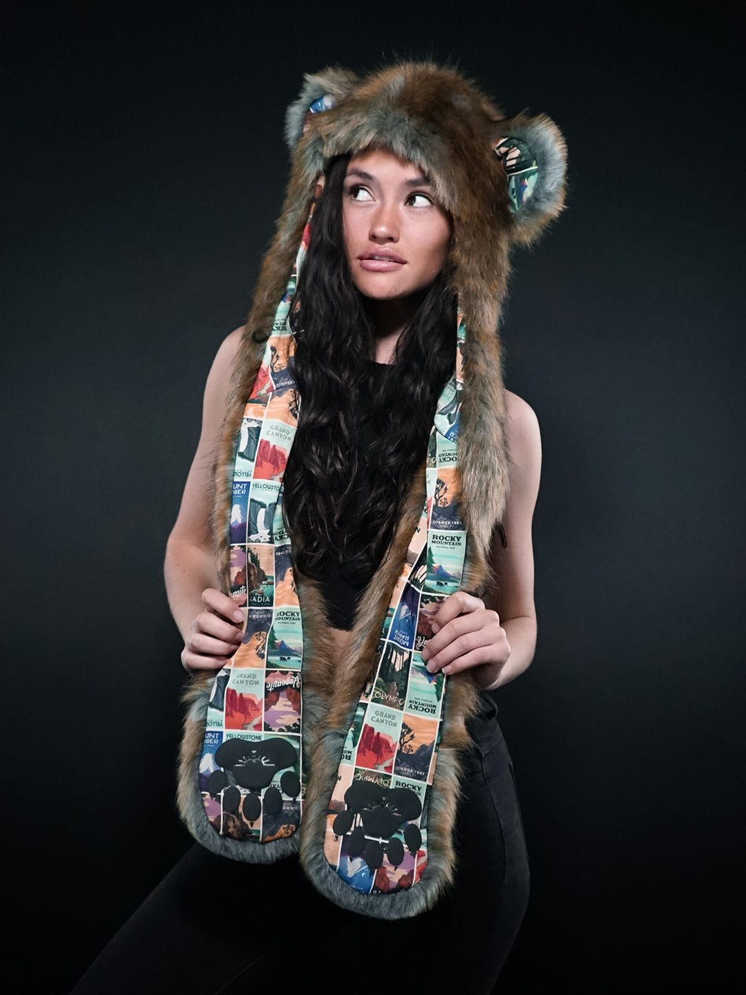 Hooded Faux Fur with National Park Bear Collector Edition Design