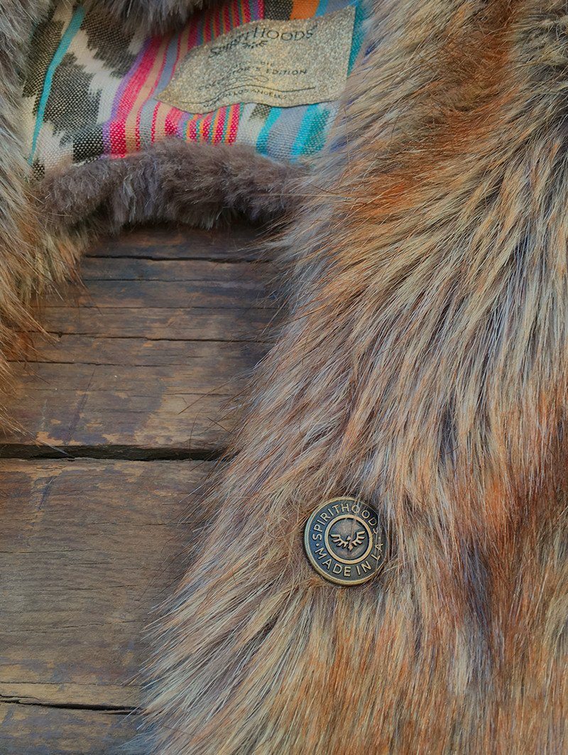 Limited Edition Coyote Faux Fur SpiritHood, view 2