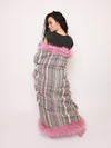 Ballerina Alpaca Faux Fur Throw, back view 3