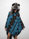Female Wearing Italy Cape + Grey Wolf Faux Fur 1/2 Hood Bundle 