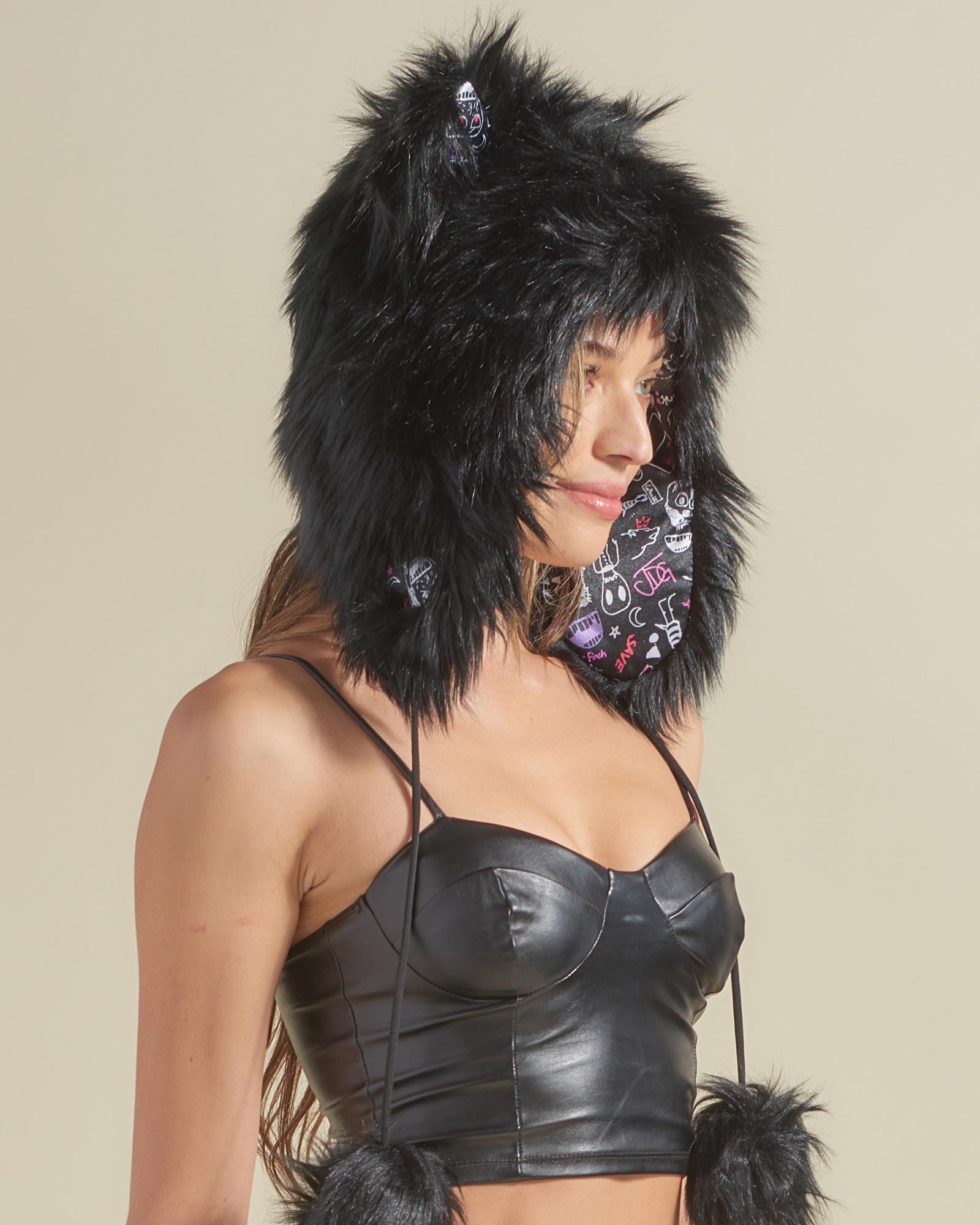 Grazer Wolf Artist Edition Faux Fur Half Hood | Women's