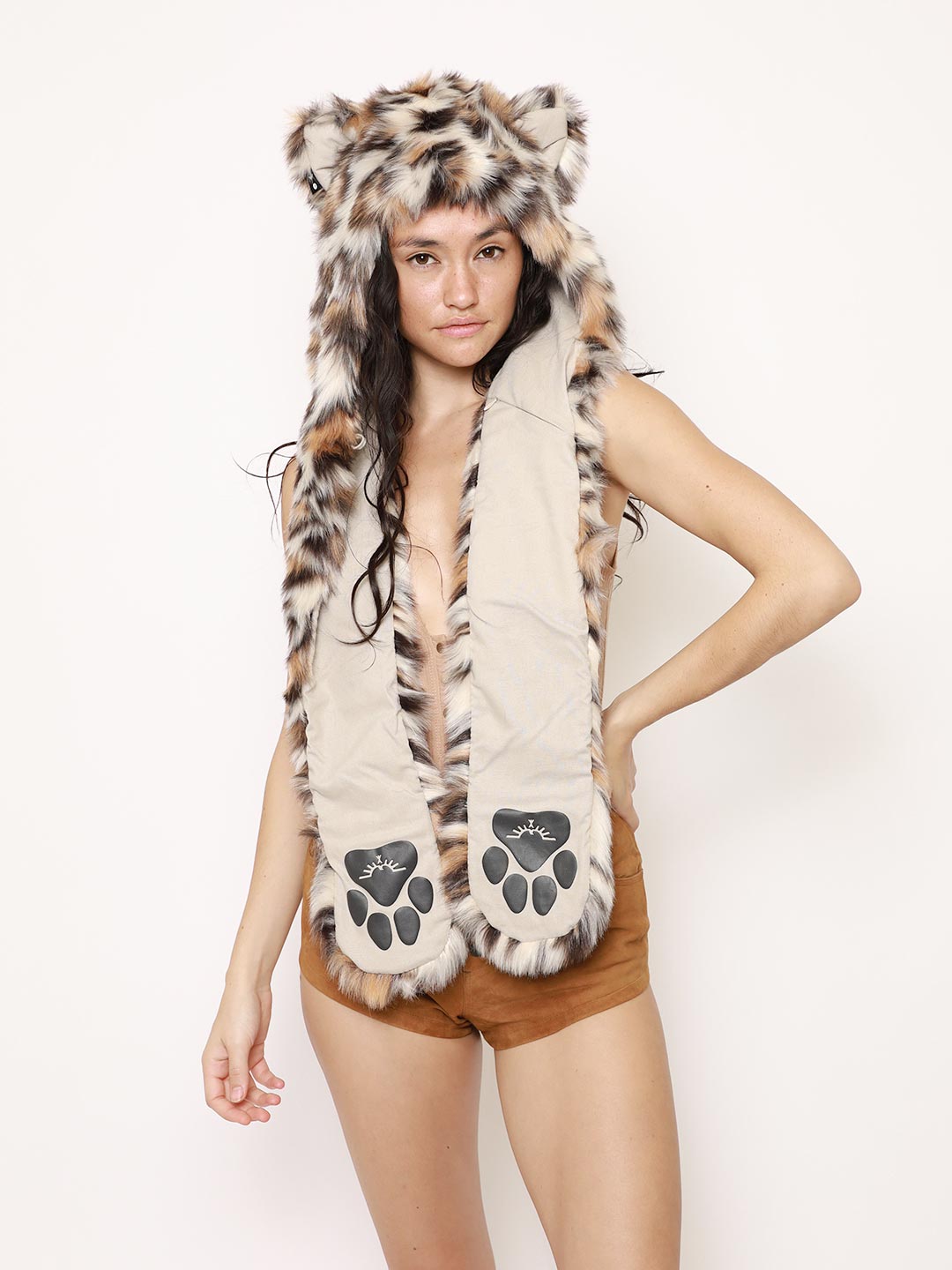 Clouded Leopard Faux Fur Hood | Women's - SpiritHoods