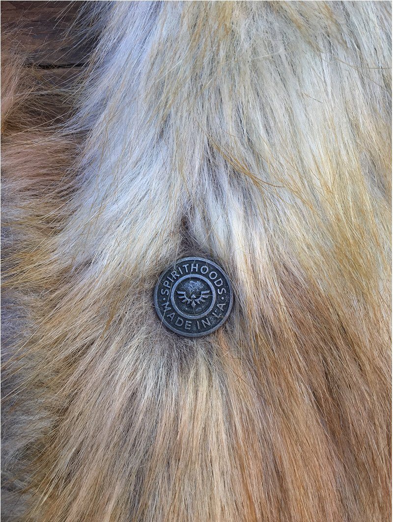 Button Detail on Limited Edition Red Fox SpiritHood
