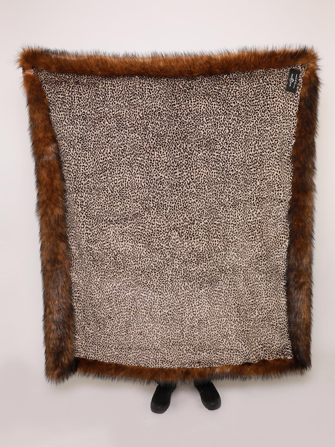 Faux Fur Throw Blanket with Kodiak Bear Design