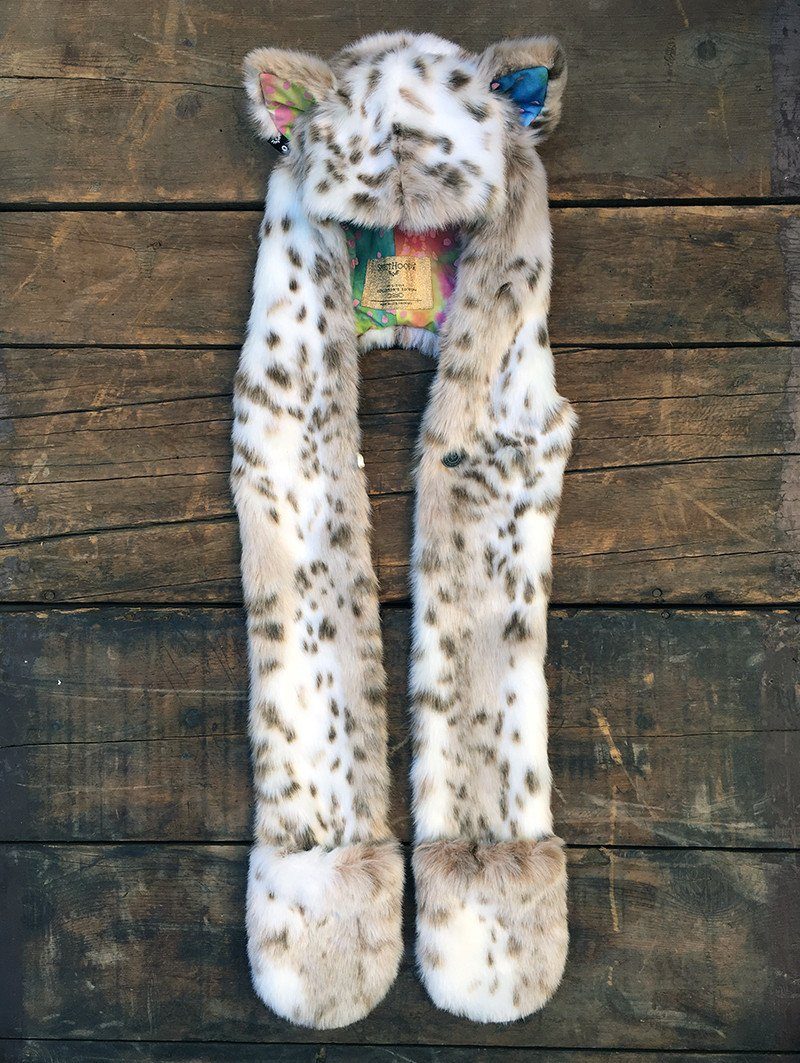 Brown and White Limited Edition Spotted Siberian Snow Leopard SpiritHood 