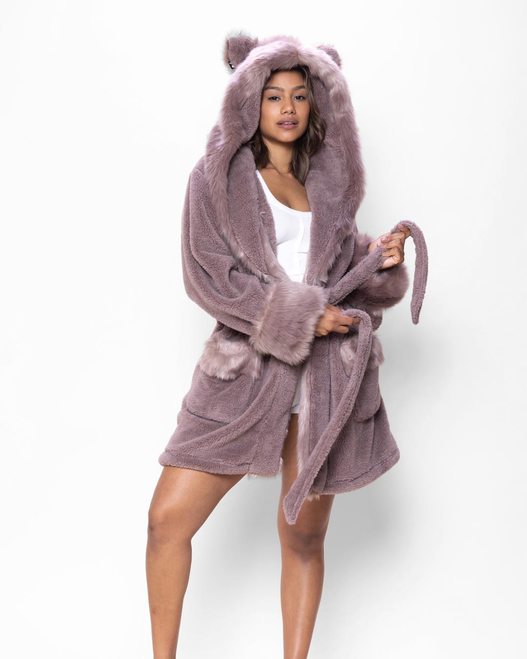Mauve Kitten Classic Short Collector Edition Faux Fur Robe | Women's