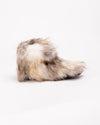 Tundra Wolf Faux Fur Slipper Bootie