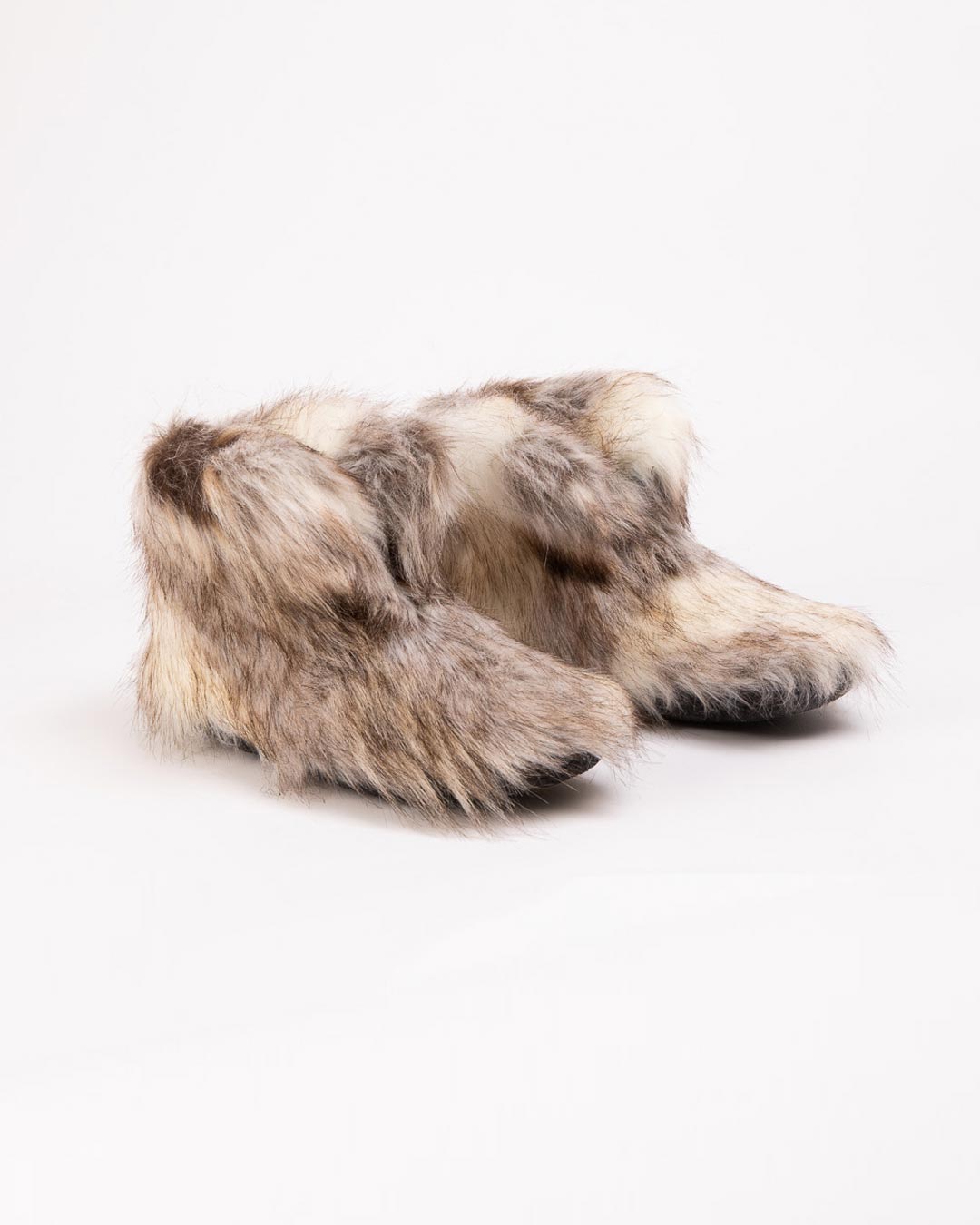 Tundra Wolf Faux Fur Slipper Bootie