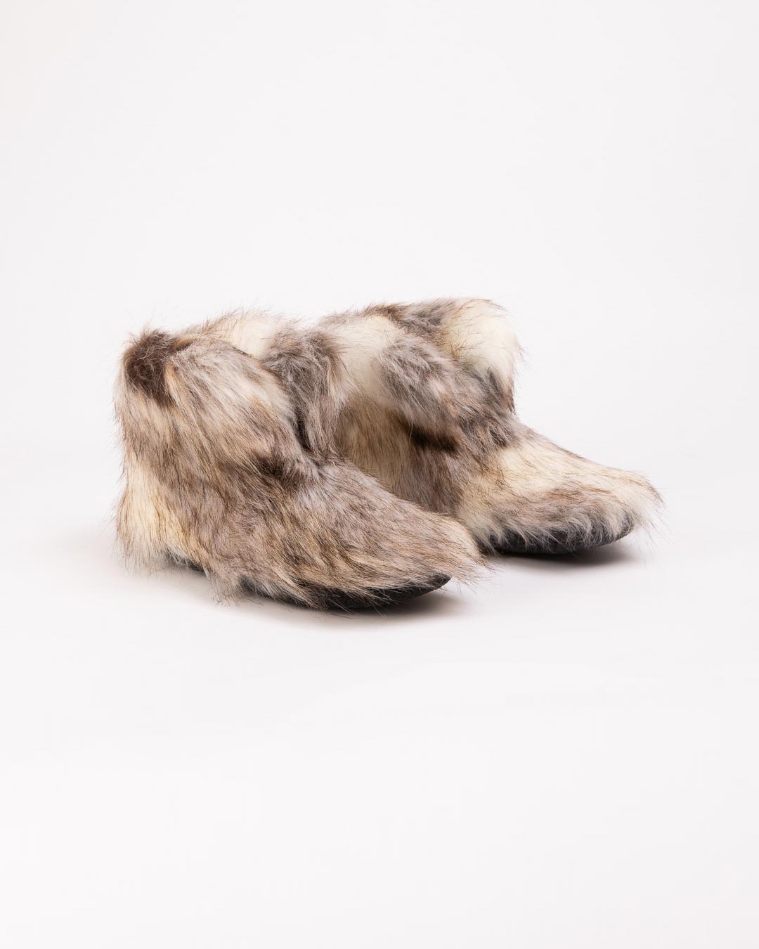Tundra Wolf Faux Fur Slipper Bootie
