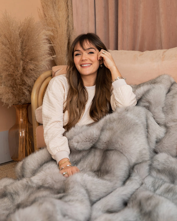 HOT Brown Faux Fur Wolf Throw Arctic Wolf Faux Fur Throw