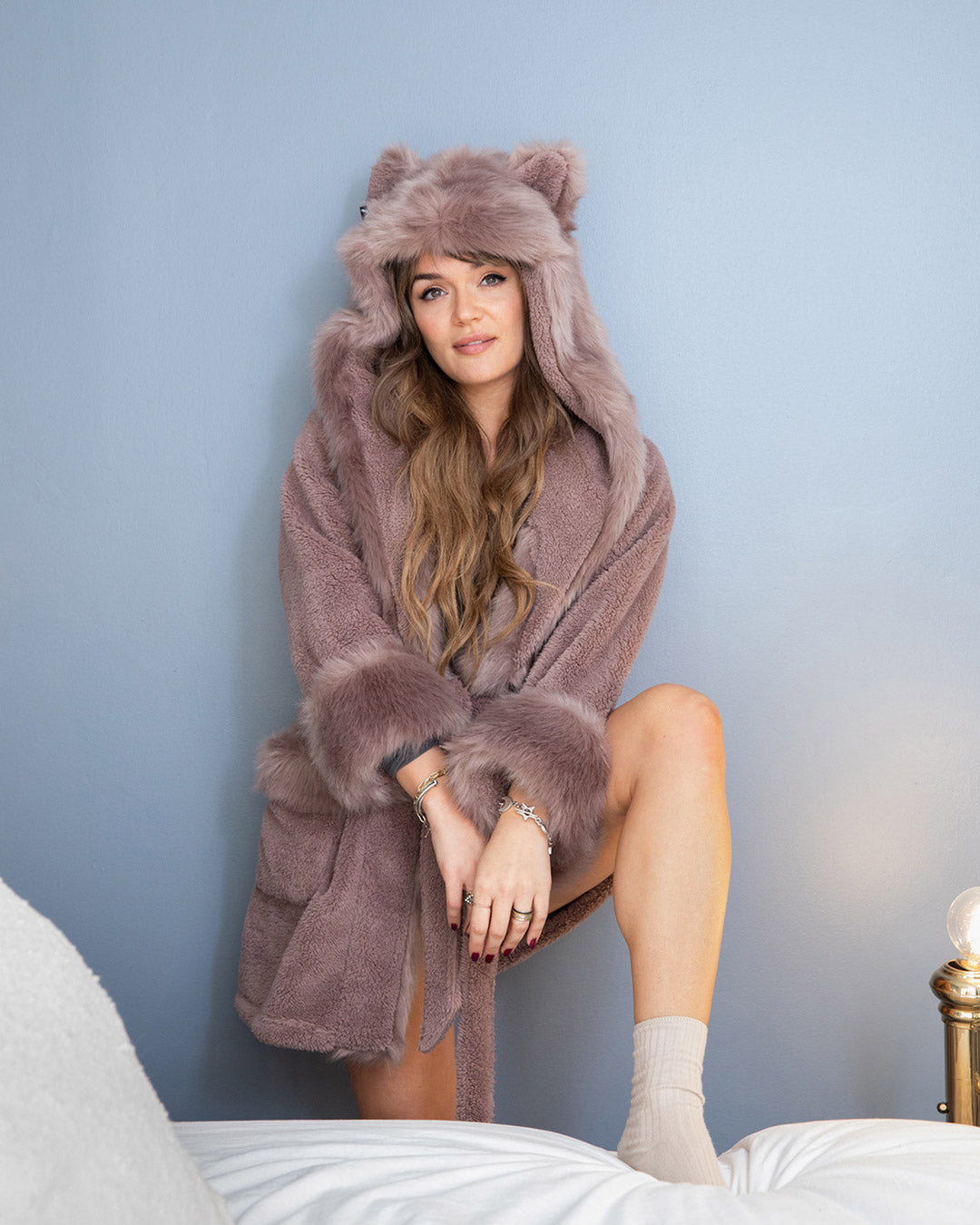 Mauve Kitten Classic Short Collector Edition Faux Fur Robe | Women's