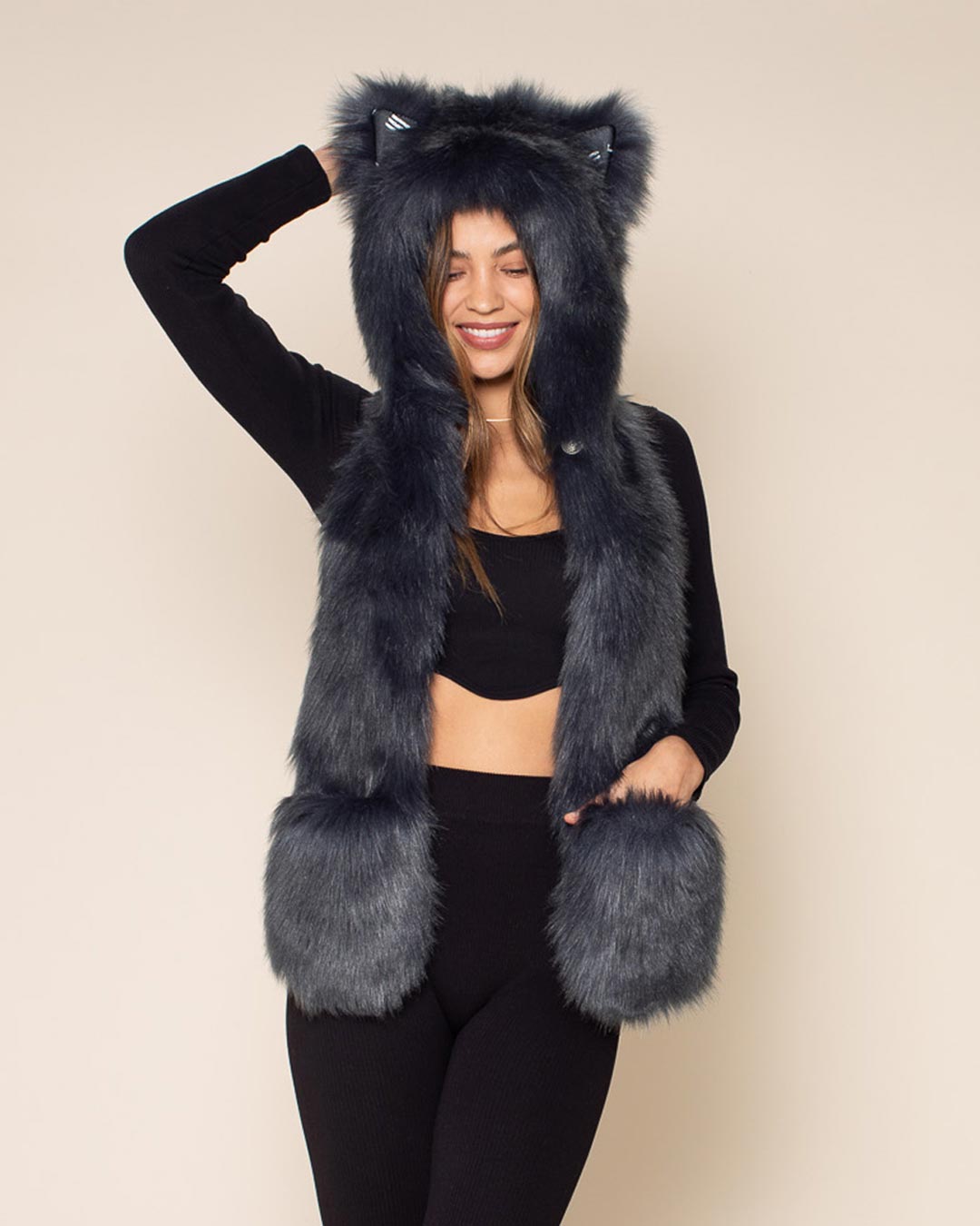 Moroccan Blue Wolf Collector Edition Faux Fur Hood | Women&#39;s