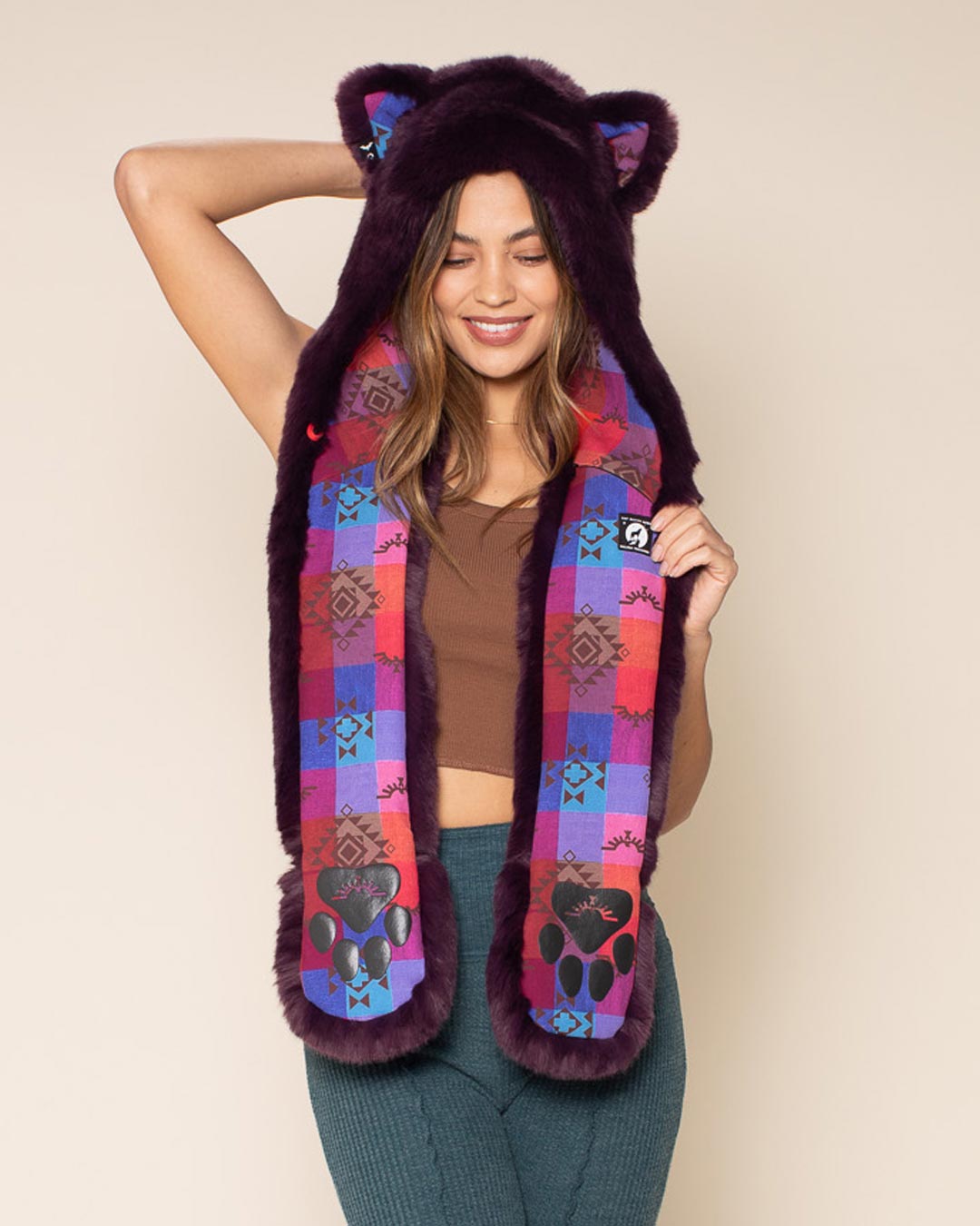 Tartan Kitty Luxe Collector Edition Faux Fur Hood | Women&#39;s