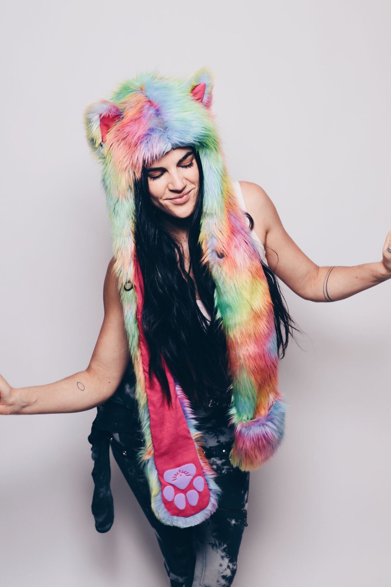 Colorful Limited Edition Fair Wolf SpiritHood on Female