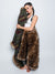Brown Grizzly Faux Fur Throw Wrapped Around Female