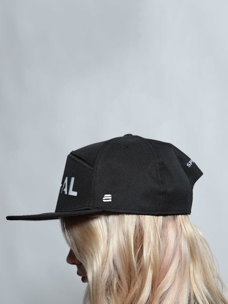 Side View of Black and White LED Animal Snapback