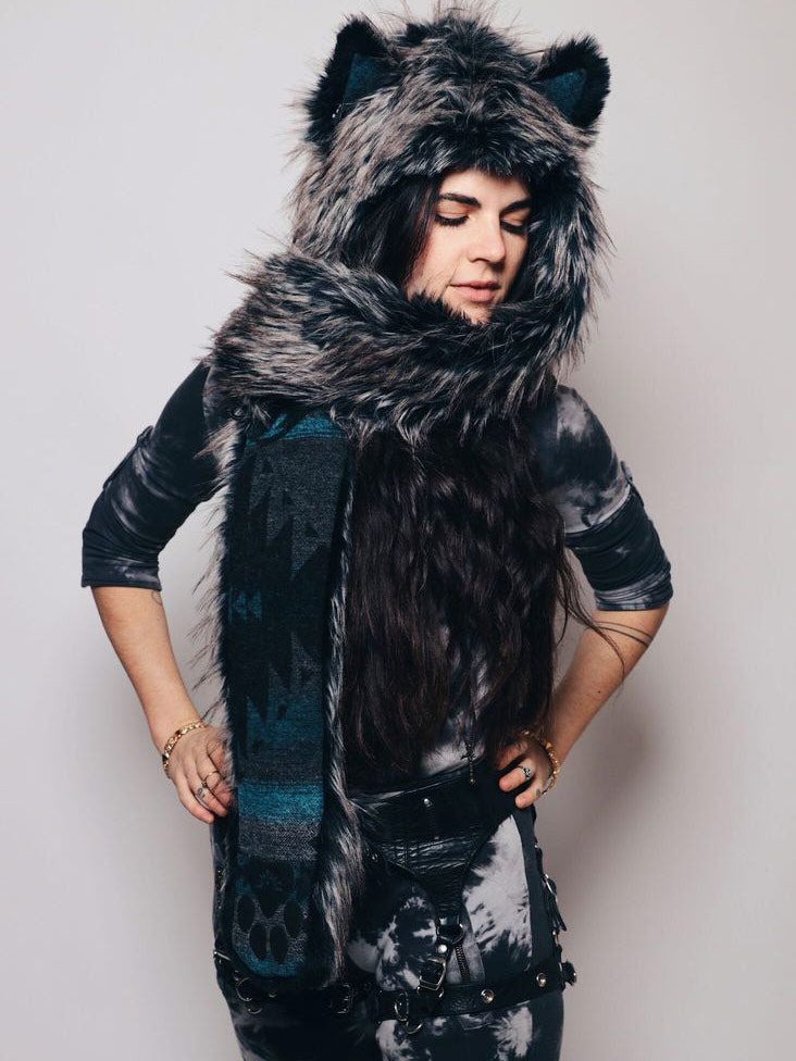 Woman Wearing Mystic Wolf Italy Collector Edition SpiritHood 