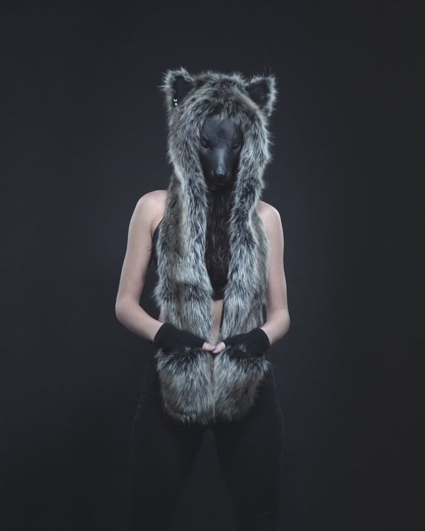 Spirithoods gray wolf hat worn once! Grey Wolf Galaxy Collector Edition SpiritHood | Unleash  main image 3