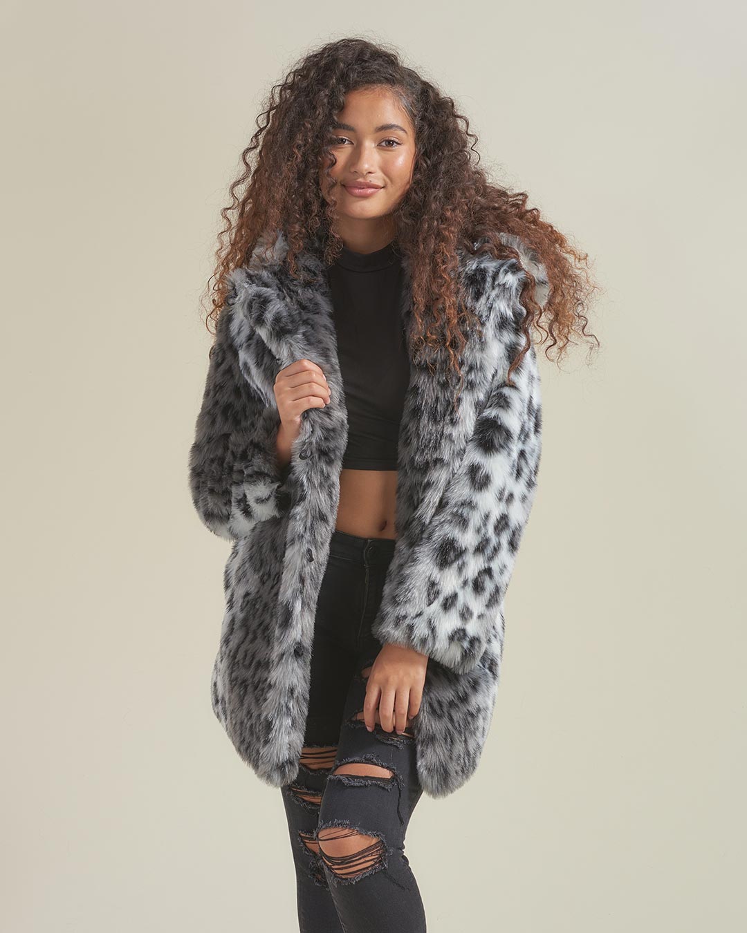 Snow Leopard Classic Faux Fur Coat | Women&#39;s