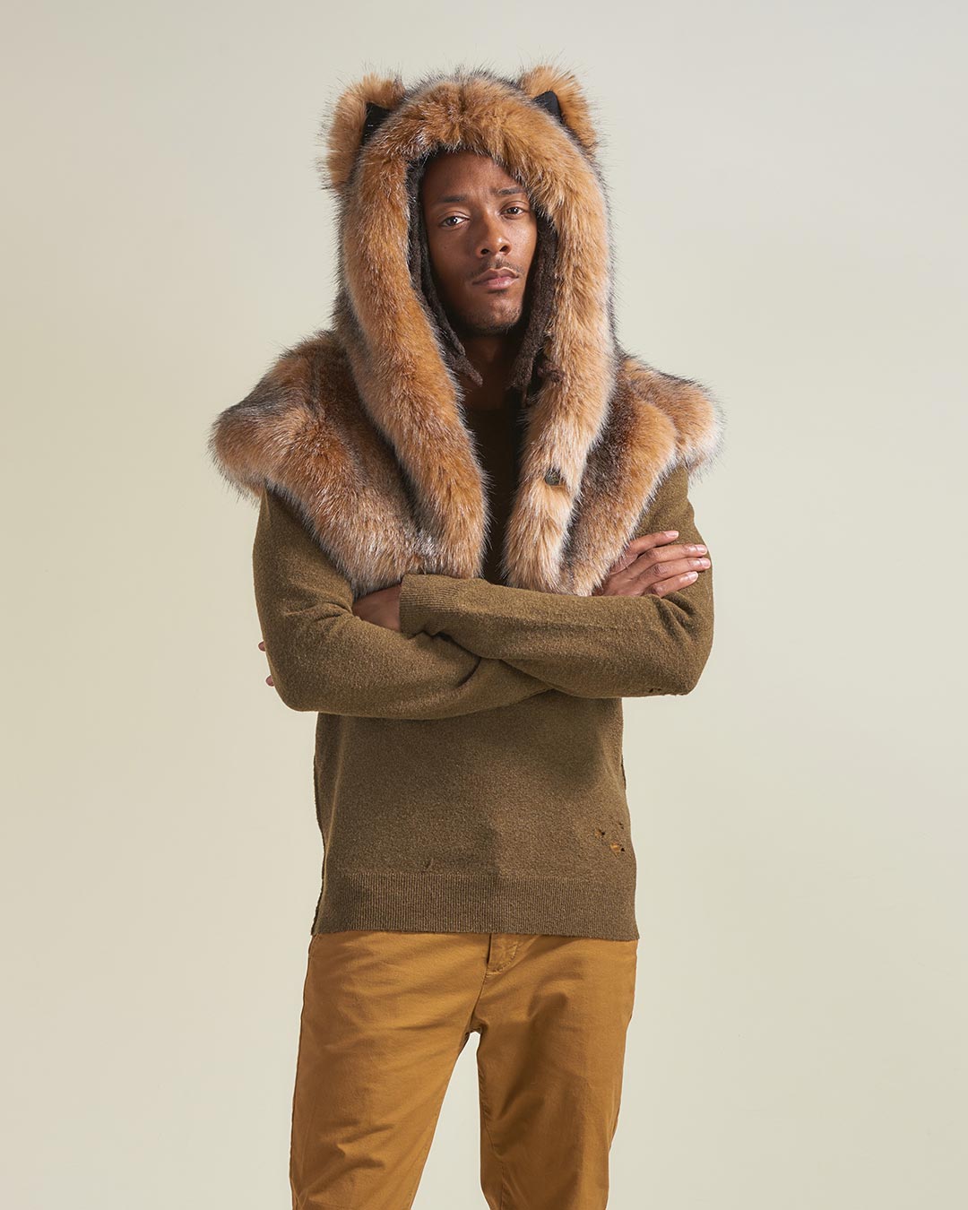 Coyote Luxe Collector Edition Faux Fur Shawl | Men&#39;s - SpiritHoods