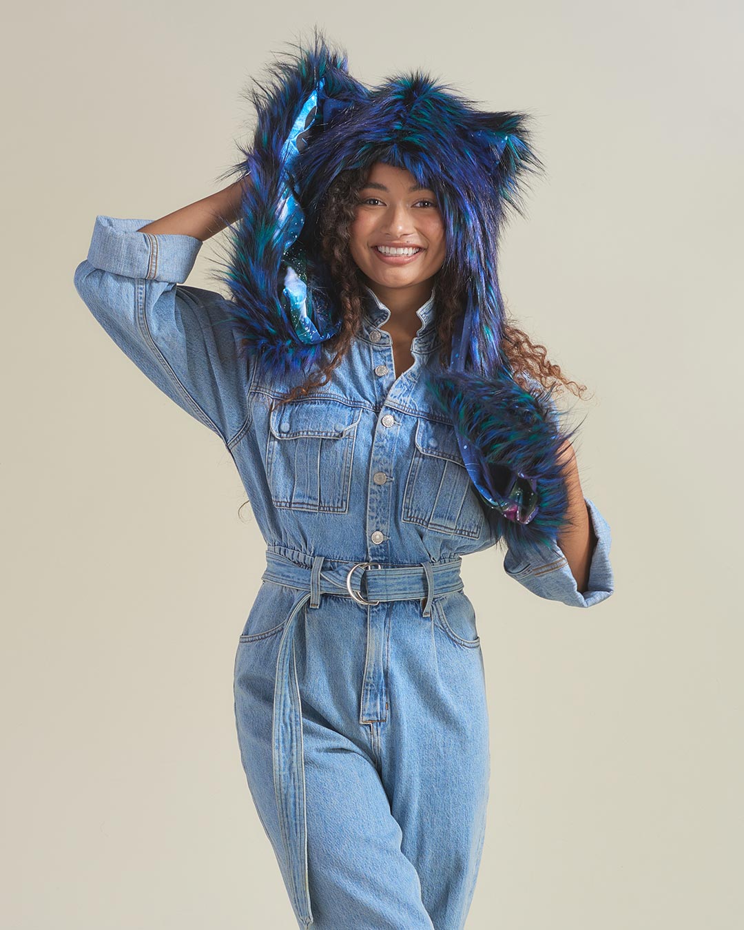 Artist Edition Lora Zombie Galaxy Cat Faux Fur Hood | Women's - SpiritHoods
