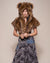 Faux Fur Shawl in Grizzly Bear Design on Female Model