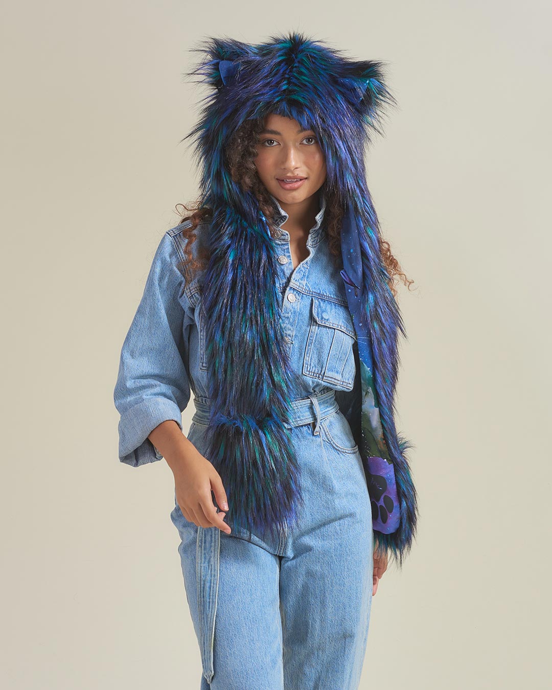 Artist Edition Lora Zombie Galaxy Cat Faux Fur Hood | Women's - SpiritHoods