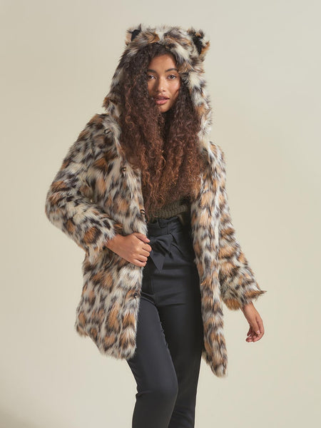 Leopard Print Faux Fur Women's Coat | SpiritHoods