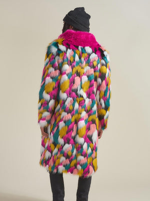 Rainbow Butterfly Calf Length Faux Fur Coat | Men's - SpiritHoods