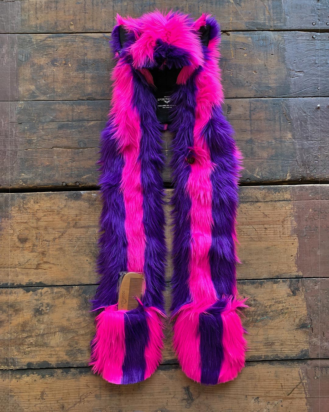 Limited Edition Unisex Faux Fur Hood with Wonder Cat Design