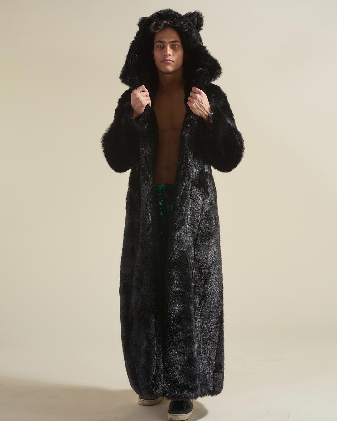 Black Panther Classic Faux Fur Long Coat | Men's
