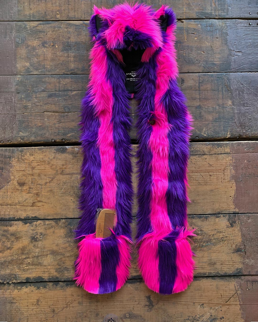Purple and Pink Wonder Cat Limited Edition Faux Fur Hood