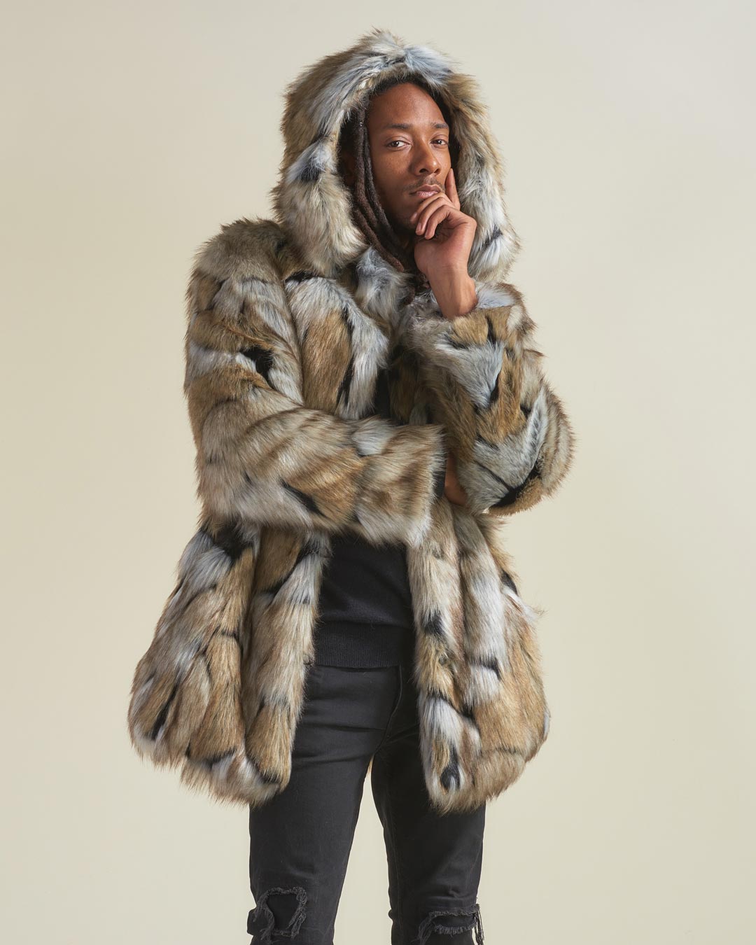 Wolverine Faux Fur Coat with Hood
